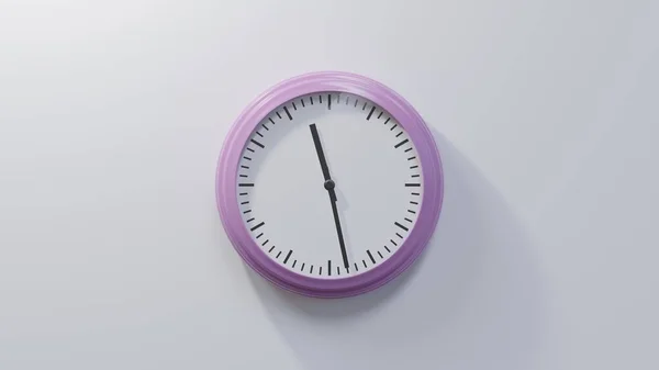 Glossy Pink Clock White Wall Twenty Eight Eleven Time — Stock Photo, Image