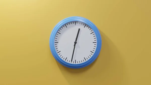 Reloj Azul Brillante Una Pared Naranja Las Doce Treinta Dos —  Fotos de Stock