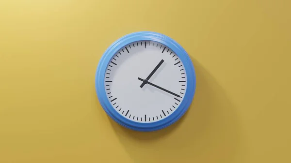 Блестящие Синие Часы Оранжевой Стене Минут Второго Время — стоковое фото