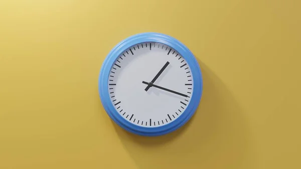 Glossy Blue Clock Orange Wall Eighteen One Time — Stock Photo, Image