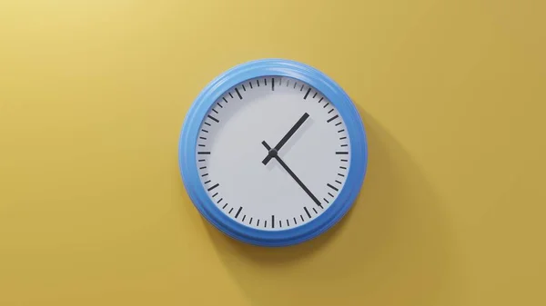 Glossy Blue Clock Orange Wall Twenty Three One Time — Stock Photo, Image