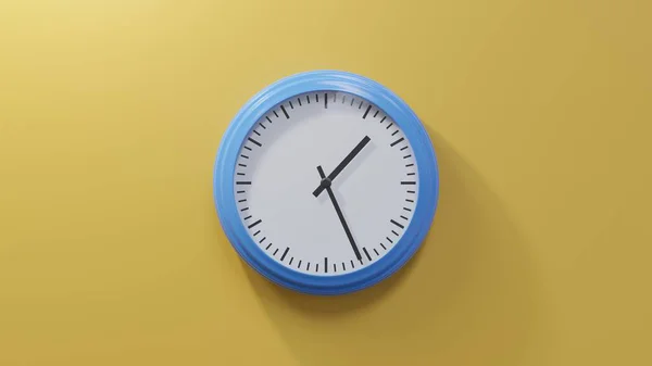 Glossy Blue Clock Orange Wall Twenty Six One Time — Stock Photo, Image