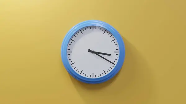 Glossy Blue Clock Orange Wall Twenty Three Time — Stock Photo, Image