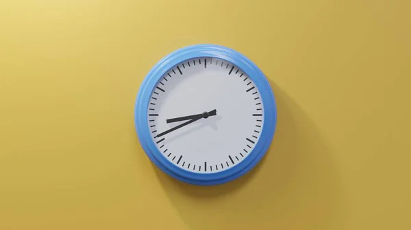Glossy Blue Clock Orange Wall Forty One Eight Time — Stock Photo, Image