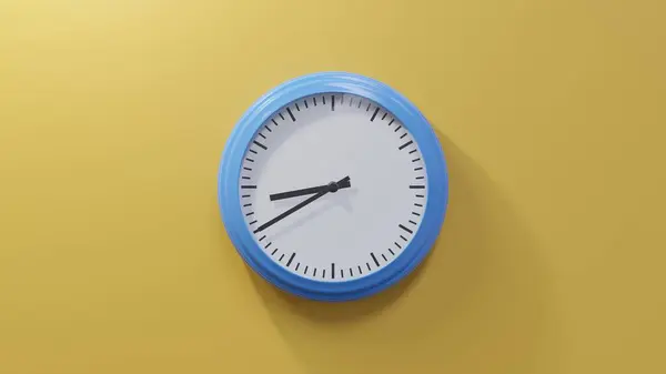 Glossy Blue Clock Orange Wall Twenty Nine Time — Stock Photo, Image