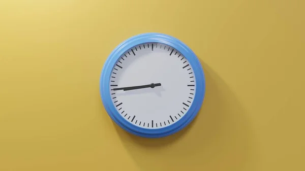 Glossy Blue Clock Orange Wall Forty Four Eight Time — Stock Photo, Image