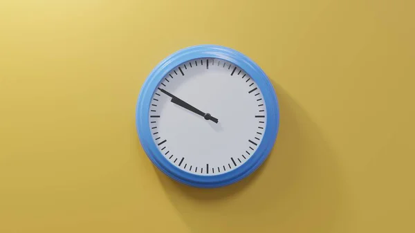 Glossy Blue Clock Orange Wall Ten Ten Time — Stock Photo, Image