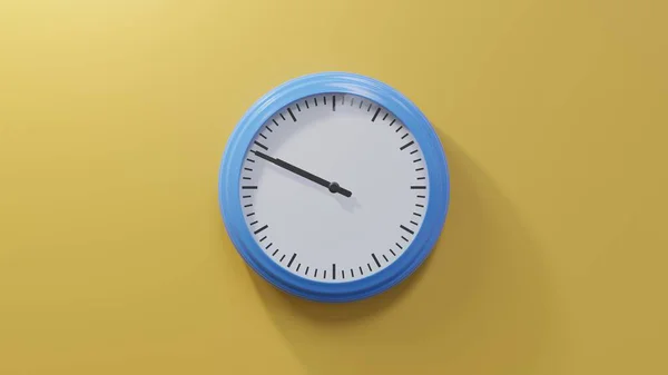 Glossy Blue Clock Orange Wall Forty Nine Nine Time — Stock Photo, Image