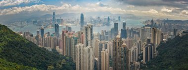 Hong Kong Victoria peak şehrin resmi