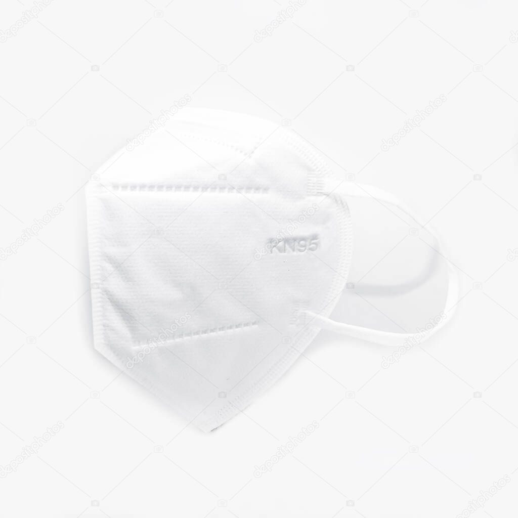Medical mask KN 95, protection from coronavirus. On white background. Covid 19. Safety