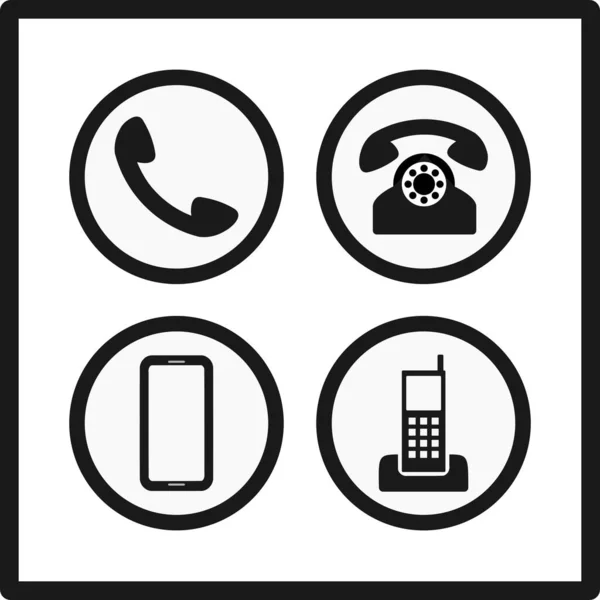 Phone Icon Set Button Icons Vector Image — Stock Vector