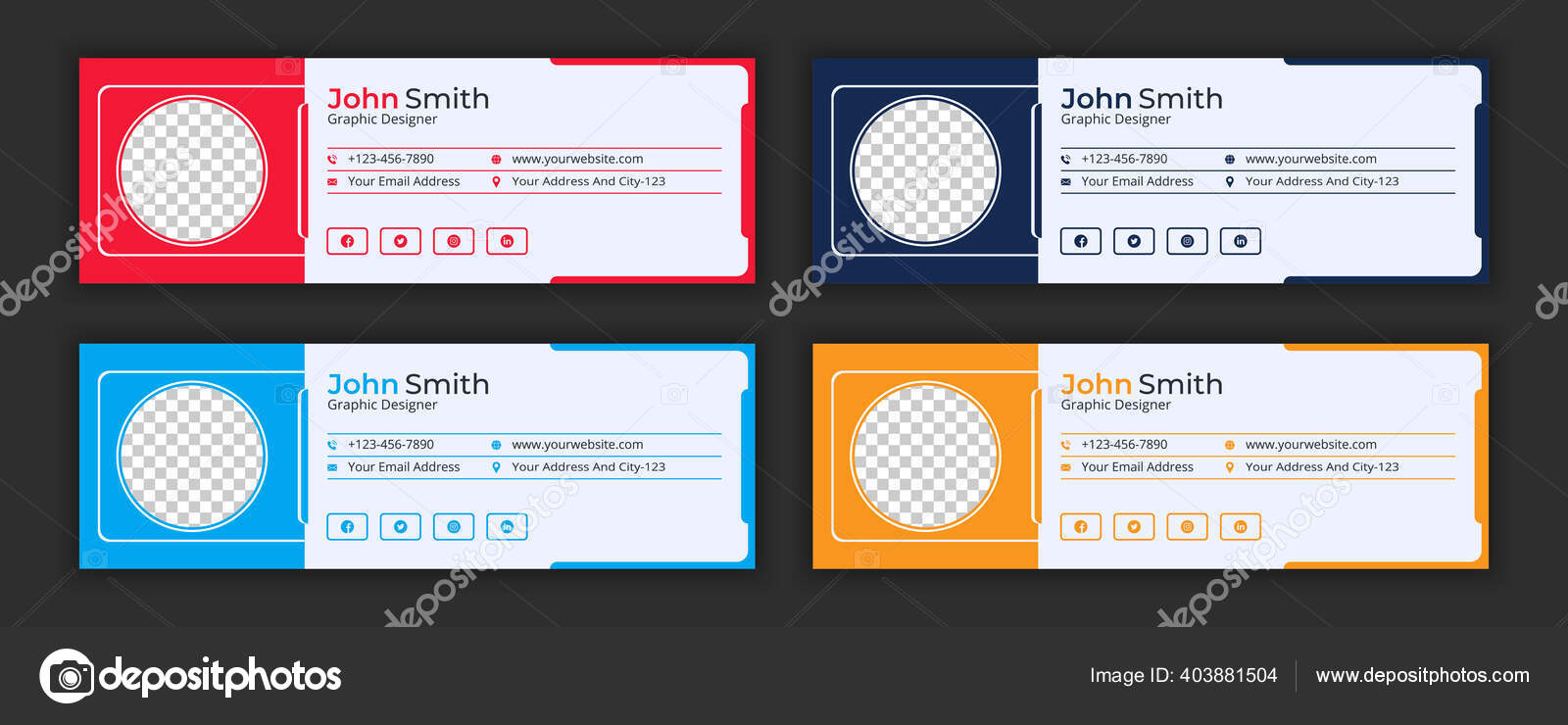 Plantilla Firma Correo Electrónico Profesional Emails Autor Tarjetas