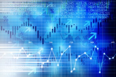 Finansal piyasa evrim hisselerinin öne soyut Menkul Kıymetler Borsası dijital gösterge paneli