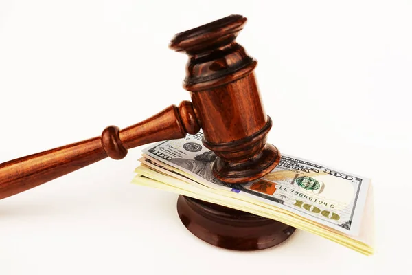 Judge Auctioneer Gavel Cash Money — Stock Photo, Image