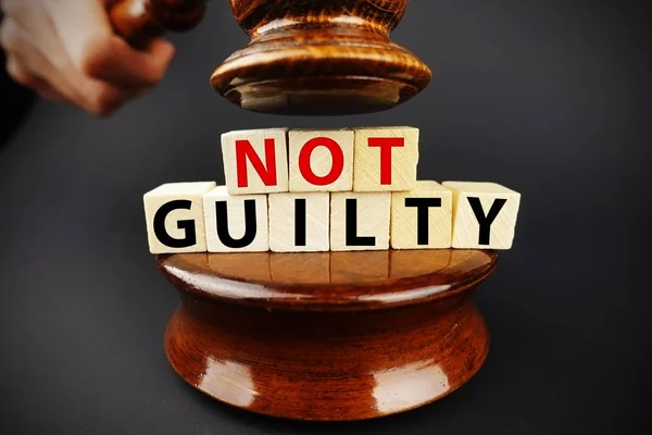 Guilty Verdict Court Decision Judge Gavel Dark Background — Stock Photo, Image