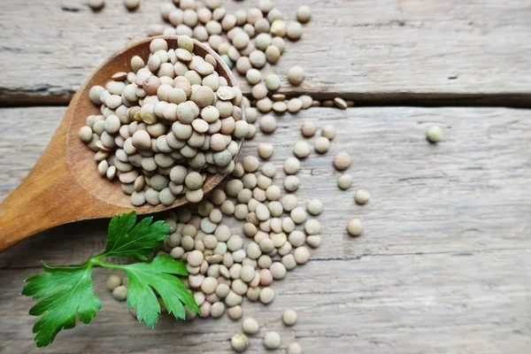 Mercimek Ahşap Kesme Tahtası Doğadan Organik Madde Ile Ilgili Ayrıntılar — Stok fotoğraf