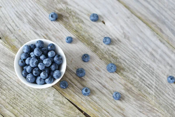 Fresh Blueberries Wooden Background Seasonal Healthy Fruits — Stock Photo, Image