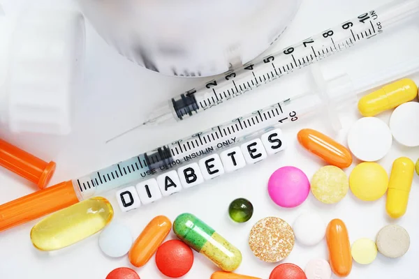 Jeringuillas Medicamentos Para Diabetes Tratamiento Enfermedades Metabólicas — Foto de Stock