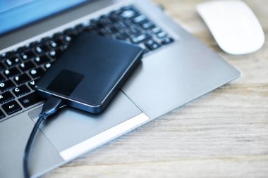 Harici hard disk drive notebook klavye, taşınabilir bellek üzerinde 