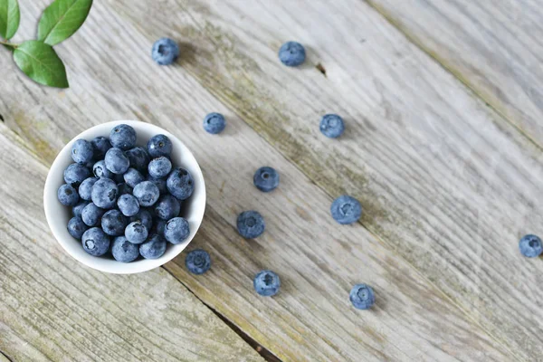 Fresh Blueberries Wooden Background Seasonal Healthy Fruits — Stock Photo, Image
