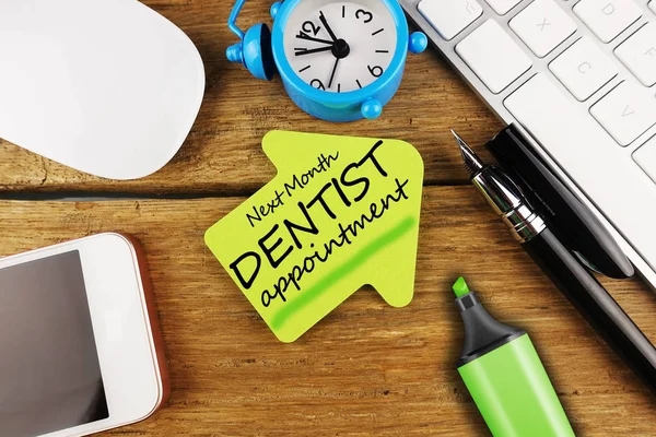 Teeth Care Concept Reminder Sticky Note Dentist Appointment — Stock Photo, Image