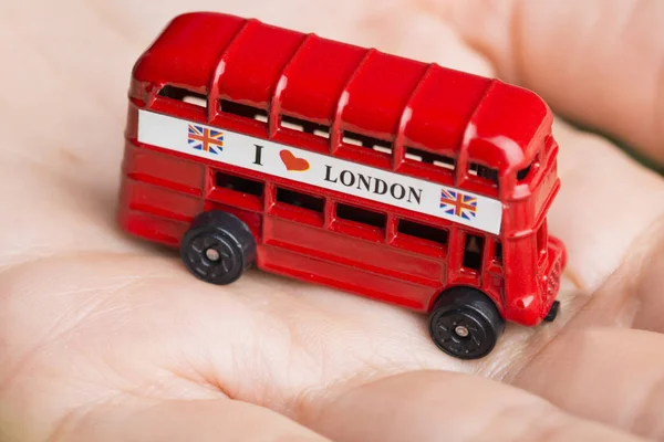 Jag Älskar London Budskap Röd Buss Souvenir Och Symbol För — Stockfoto