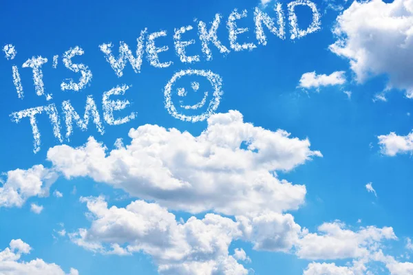 Weekend Time Text Sky — Stock Photo, Image