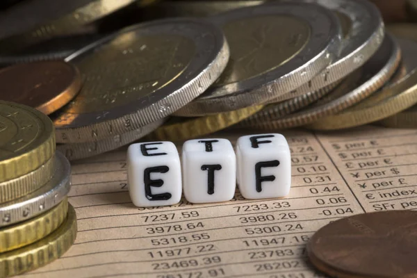 Etf Exchange Traded Fund Investment Fund Traded Stock Exchanges Conceptual — Stock Photo, Image