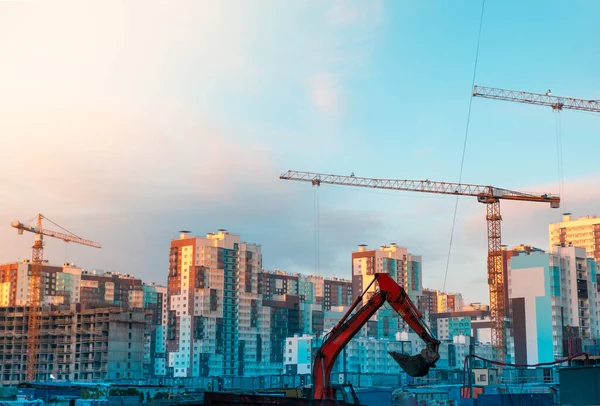 General view of the construction site. construction of houses