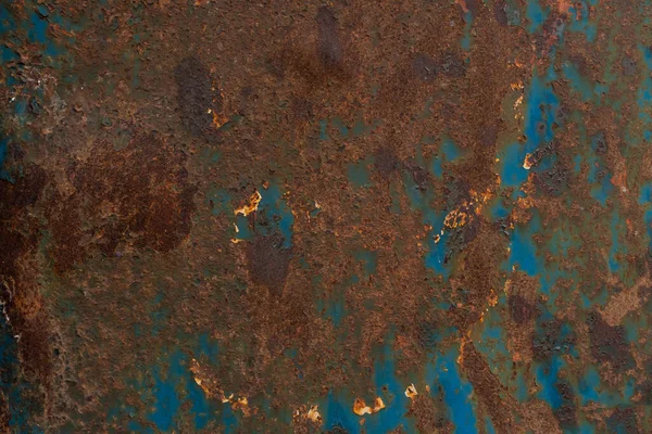 Textura Hierro Oxidado Con Pintura Azul Óxido Como Fondo — Foto de Stock