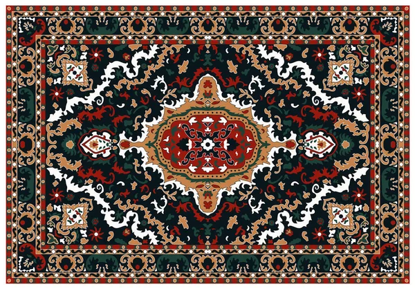 奢侈的印第安鲁格 老土耳其Kilim 古老的波斯地毯 部落质地 民族纺织品 通过Swatch窗口很容易编辑和更改一些颜色 完美的抽象设计矢量图解框架 — 图库矢量图片