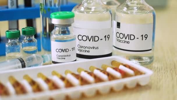 Covid Corona Virus 2019 Ncov Vacuna Pandemia Epidemia Covid Concepto — Vídeos de Stock