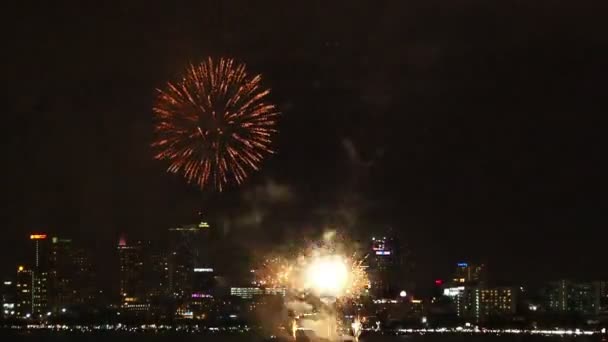 Festival Internacional Fuegos Artificiales Pattaya Chonburi Tailandia — Vídeos de Stock