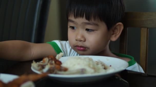 Pequeno Almoço Saboroso Miúdo Escola Tomar Pequeno Almoço Alimentação Saudável — Vídeo de Stock