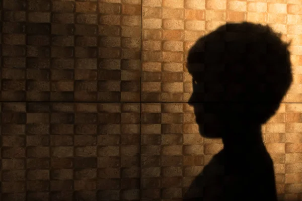 Küçük çocuğun gölgesi büyüyü yansıtıyor.