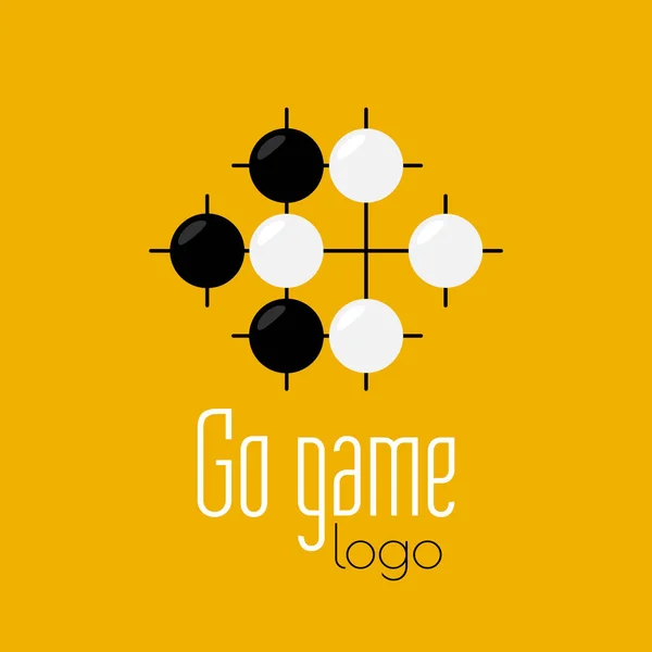 Go game logo. Baduk ko rule position — Stock Vector