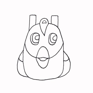 Setten papağan çantası. Yüksek kalite çizim. Sırt çantalarının tasarımı için modern koleksiyon, ayakkabılar için çanta. Posterin tarzı. Mutlu bir öğrenci..