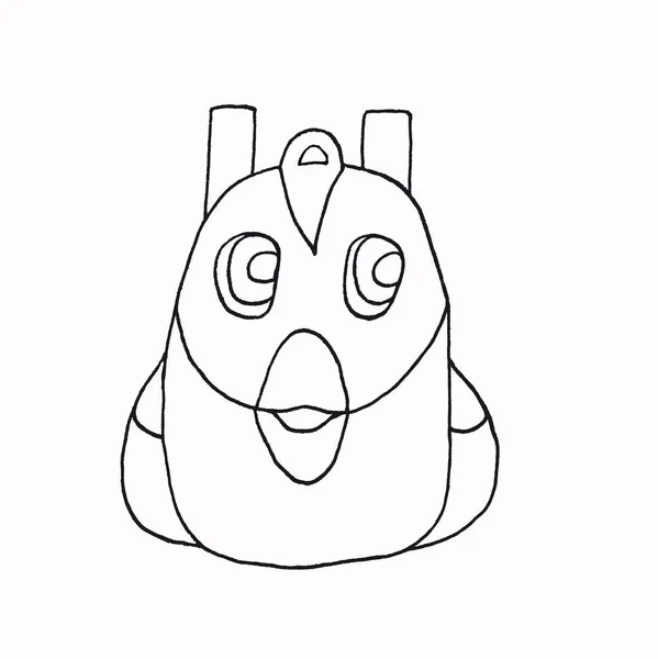 Setten papağan çantası. Yüksek kalite çizim. Sırt çantalarının tasarımı için modern koleksiyon, ayakkabılar için çanta. Posterin tarzı. Mutlu bir öğrenci..