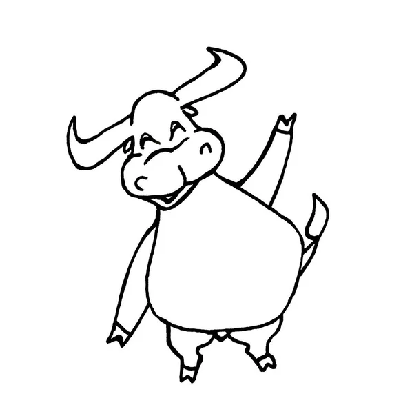 セット内の雄牛を踊る 高品質のイラスト ポストカード プレゼンテーションのデザインに使用されます — ストック写真