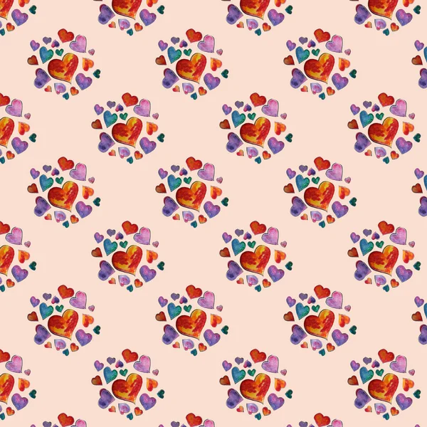 Pattern of hearts for Valentine on pink background — Stock Photo, Image