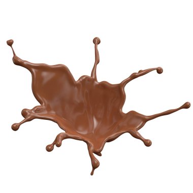 Çikolatalı süt 3 boyutlu gerçekçi.