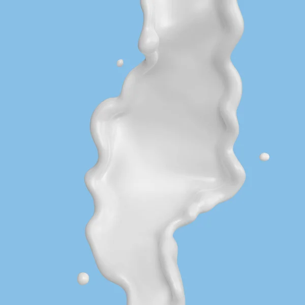 Süt Sıçraması Izole Edilmiş Sıvı Yoğurt Sıçraması Kırpma Yolu Dahil — Stok fotoğraf