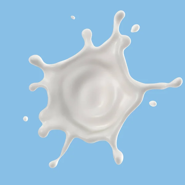 Leite Respingo Líquido Embalagem Isolada Salpico Iogurte Incluir Caminho Recorte — Fotografia de Stock