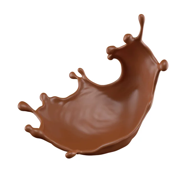 Chocolate Leite Splash Realista — Fotografia de Stock