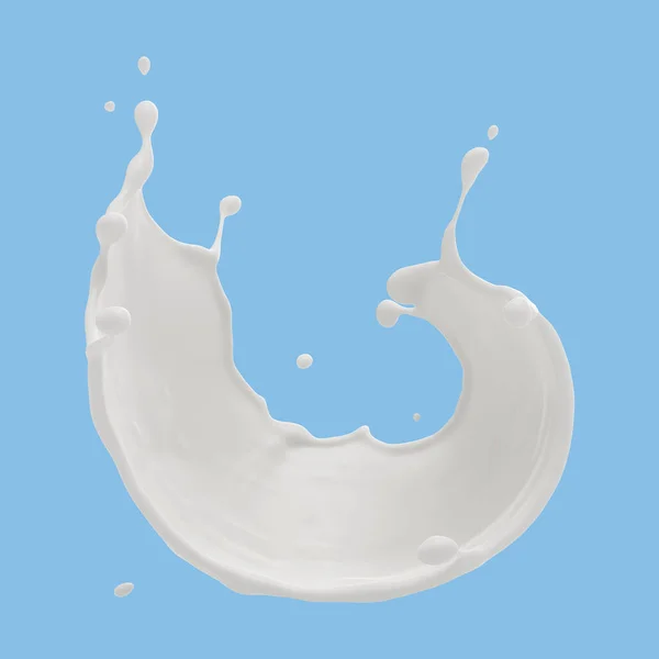 Milk Splash Isolated Pack Liquid Yogurt Splash Include Clipping Path — Stock Photo, Image