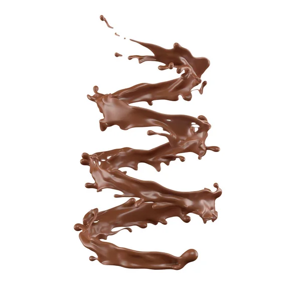 Chocolate Leite Splash Realista — Fotografia de Stock