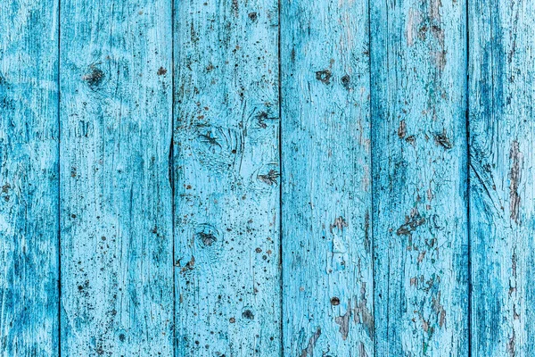 Seamless Texture Old Wooden Fence Blue Peeling Paint Abstract Plank — Stock Photo, Image