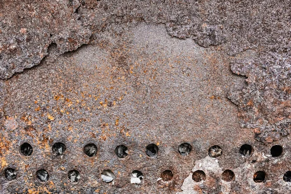 Textuur Van Een Oude Donker Verkoolde Barbecue Met Roest Ronde — Stockfoto