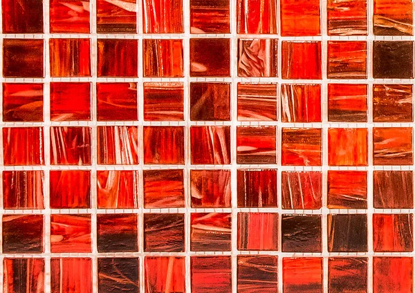 Azulejos Cerámica Roja Con Patrones Abstractos Fondo Textura Mosaico Decorativo — Foto de Stock