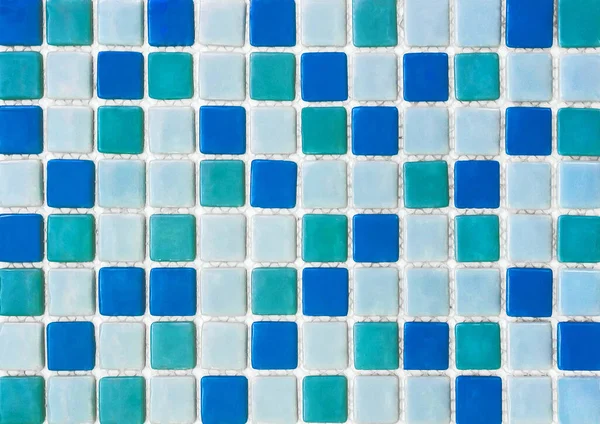 Blue Aqua Ceramic Mosaic Abstract Tile Texture Square Background — Stock Photo, Image